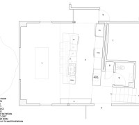 partial floor plan showing dining room and new kitchen
