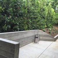 patio and stair at front entrance to studio