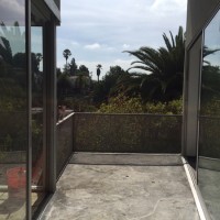 exterior deck between existing and new halves