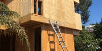 roof framing in place