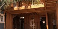second floor framed walls in  place